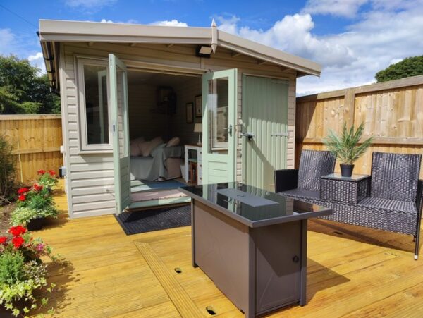 Vertigrow Garden Buildings 12ft x 12ft Wombleton Combined Summerhouse/Shed and Decking